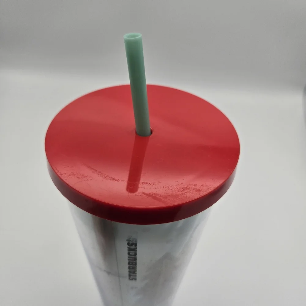 Starbucks 2018 Glitter Christmas Tree Gnome Acrylic Venti Tumbler Cold Cup 24oz
